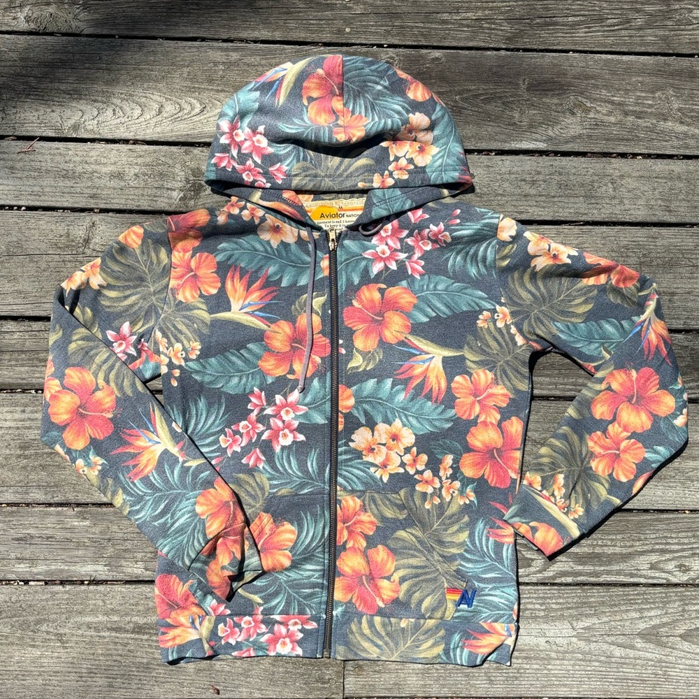 Aviator Nation Floral Hoodie